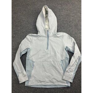 Moody Tiger Tech Jacket Youth Girls 12 White Blue Zip Up Hooded Athletic